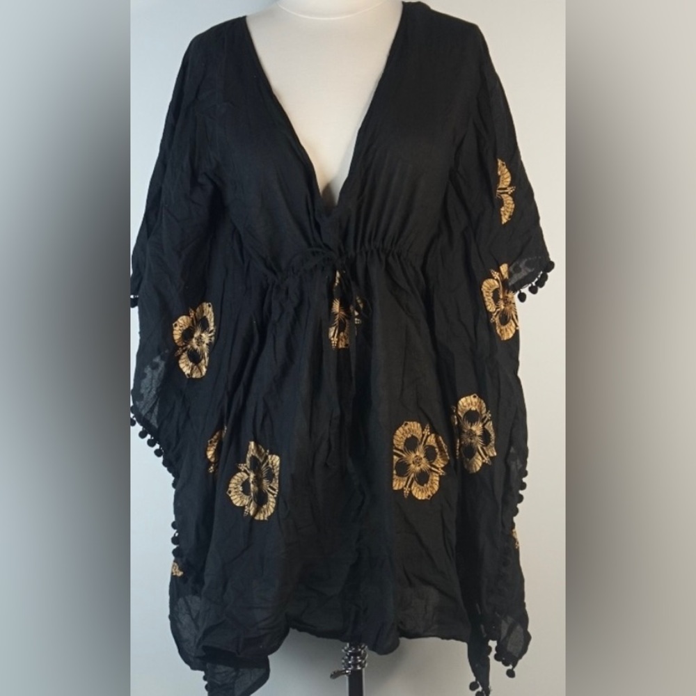 Moda International Black Swim Cover up sz small